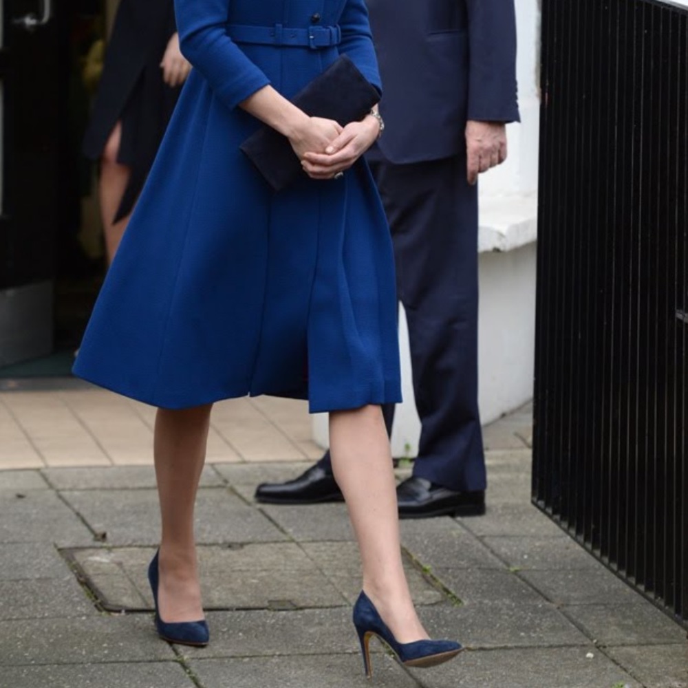 Rupert Sanderson navy blue pumps
